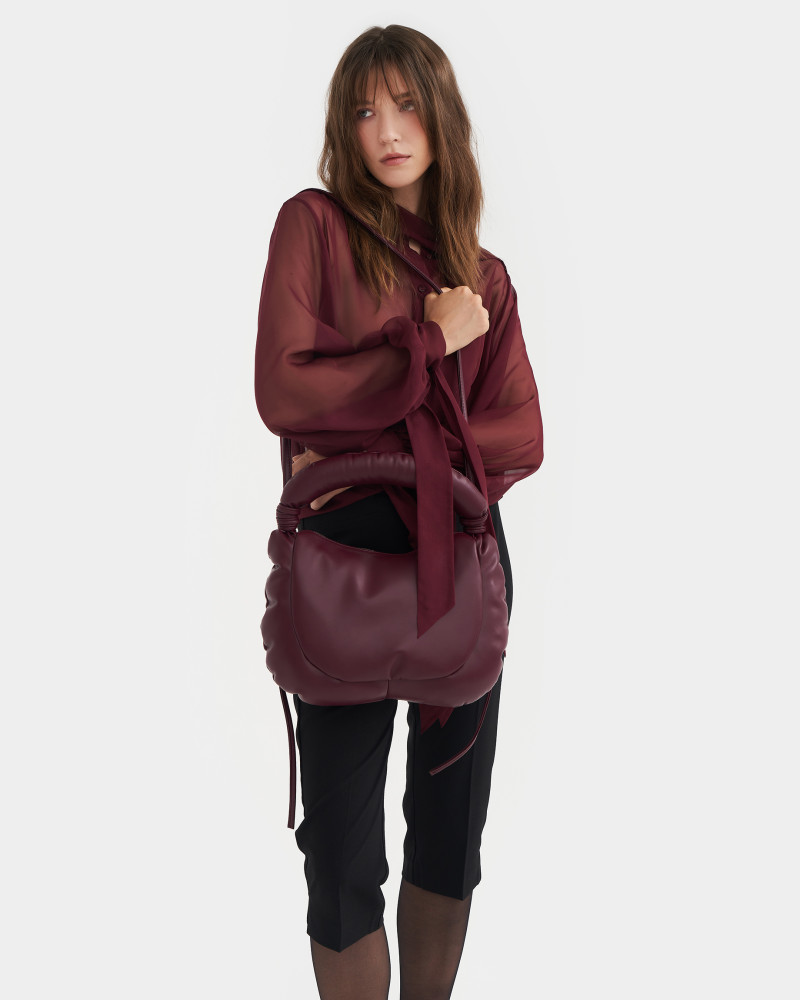 Balloon handbag bordeaux - Image 4