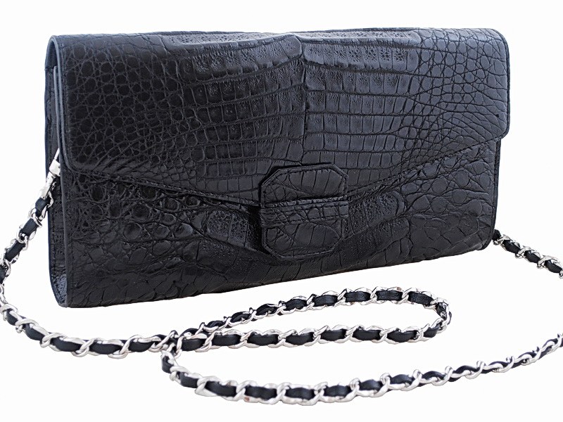 Crocodile Clutch Black