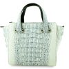 Exotic Crocodile White Leather Bag