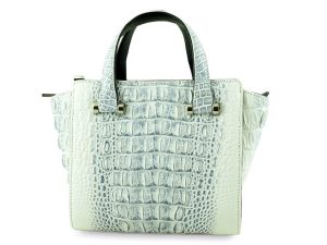 Exotic Crocodile White Leather Bag